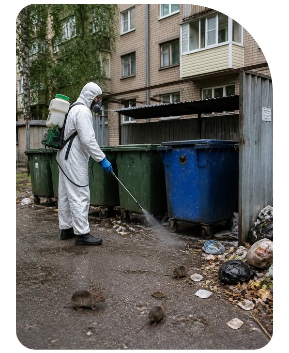 Дератизация контейнерной площадки в Канске по цене от 3279 р. | Сенат-Кнс