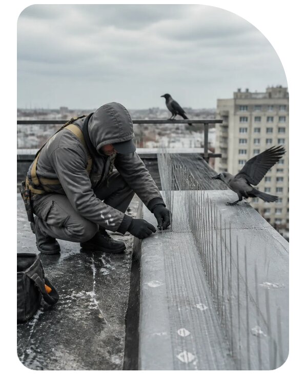 Защита от ворон под ключ в Канске по цене от 5465 р. | Сенат-Кнс